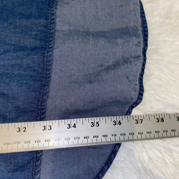 Saks Fifth Avenue 100% Tencel Chambray Shirt Dress - Picture 5 of 5